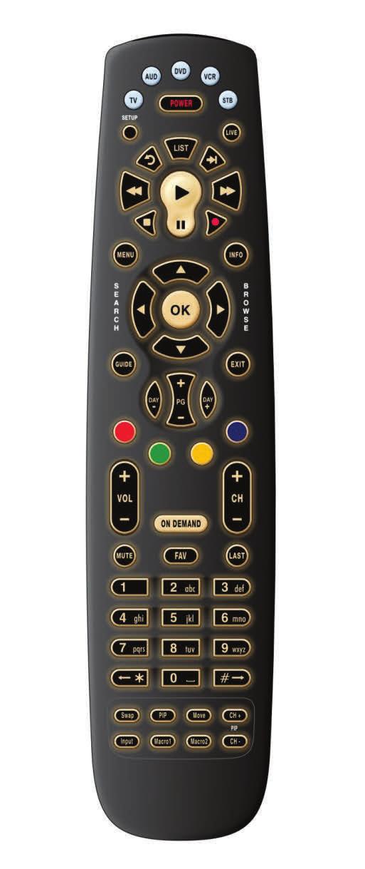 PROGRAM THE REMOTE This remote control is already pre-programmed to control your Set Top Box (STB). The instructions below will program this remote to control your TV. 1.