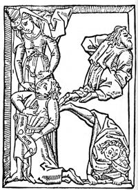 Christopher, 1423 Woodblock print of The
