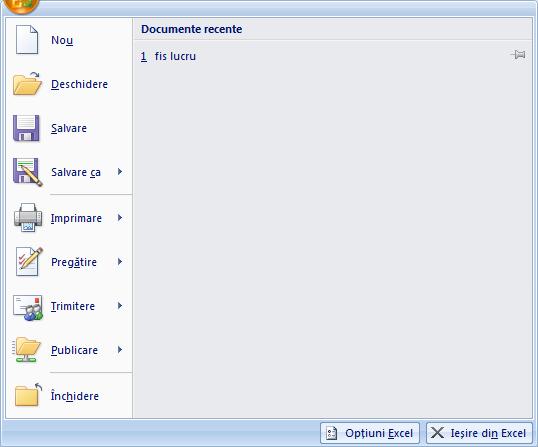 2007). După lansarea în execuţie a programului, pe ecran apare fereastra Excel, prezentată în figura următoare. Lucrarea creată în Excel se numeşte Registru (Book; Workbook).
