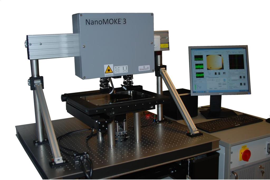 Overview The NanoMOKE 3 Wafer Mapper is an ultrahigh sensitivity Kerr effect magnetometer specially configured for measuring magnetic hysteresis loops and domain images across the entire surface of