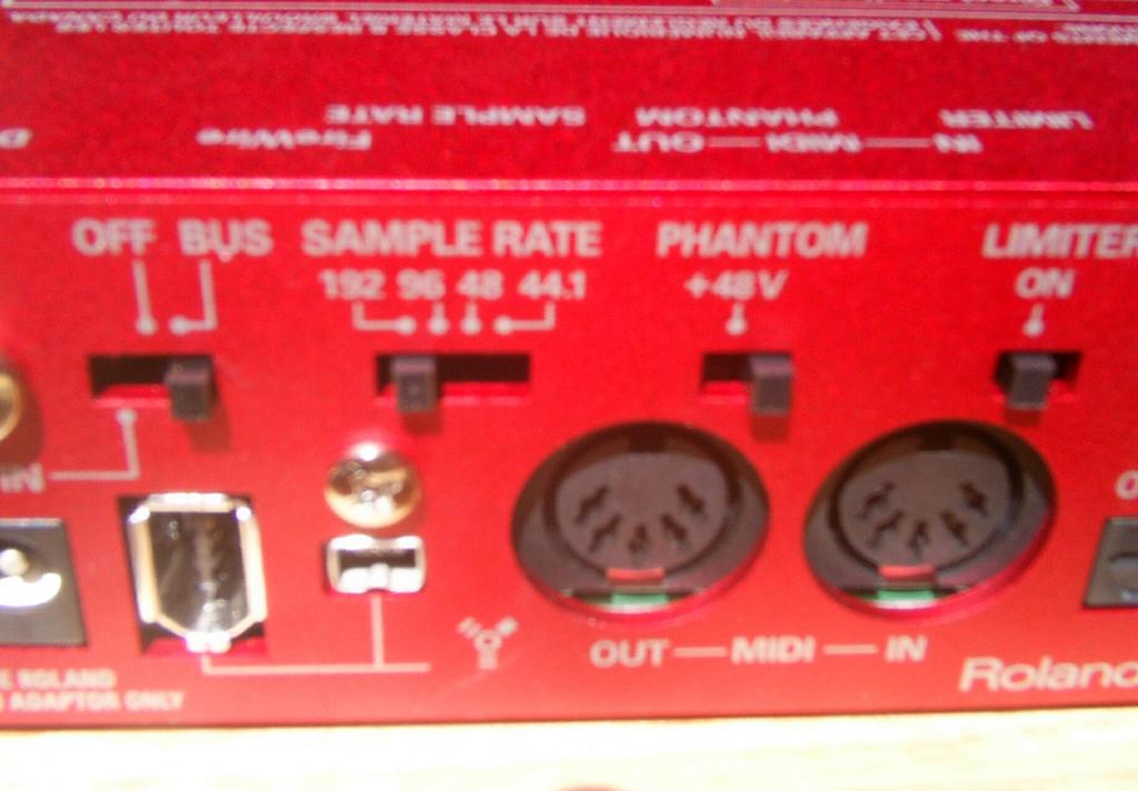 REAR PANEL A. The OFF BUS switch is used to determine how you are going to power the FA- 66. You can power the FA-66 from either the 6-pin Firewire cable or the external power supply.