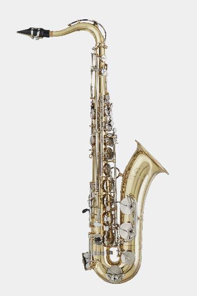 Key of Eb Low A key High F# Key Yellow Brass Neck, Body, & Bell Yellow Brass Keys Fully Ribbed Construction Double Body-to-Bell bracing BTS-1287 Tenor Saxophone Double Key Arms on low C and B keys