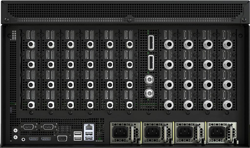 Connectivity Flexible, scalable and customizable I/O configurations with card slot design Each channel = 4K support reducing the need for additional channels and cables Universal input/output