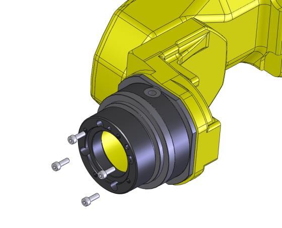 Using the supplied tightening pattern in Figure 1, attach insulating disc using the provided M4X.7X12 cap screws (X4).