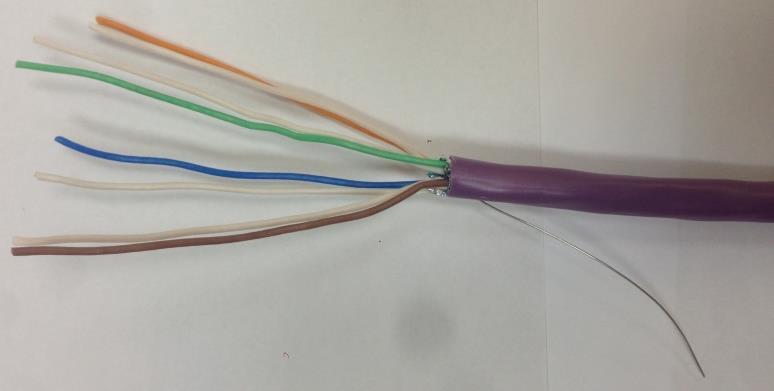 Fold the drain wire over onto the cable for future use. Step 2: Separate the 4 pairs Separate the 4 pairs.