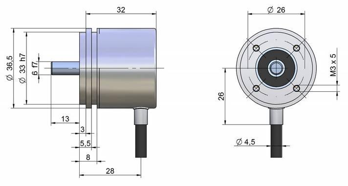- 2 - TECHNICAL DATA A36 Solid shaft Hollow shaft / Through hollow shaft Shaf t diameter D [mm] 6 6 / 6.