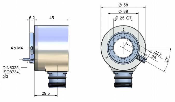- 5 - TECHNICAL DRAWING A58 Solid shaft,