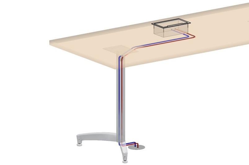 13 SENSATION Sensation Y-Legs Cable grippers or cable managers (PDGR or PDJTR) can be specified to route power and cables horizontally beneath the table top.