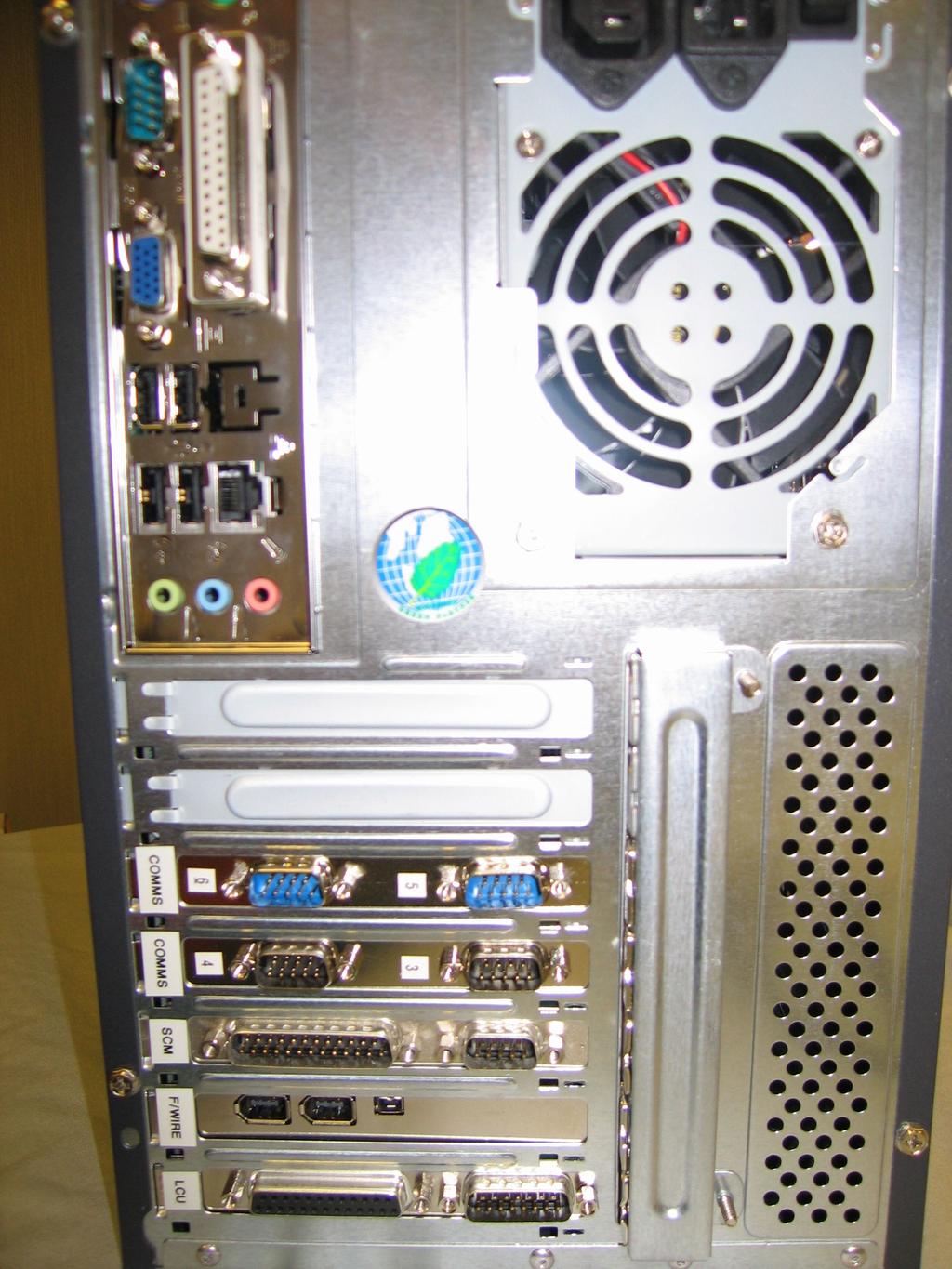 the LIS PC This COM port (1) is used to communicate with the