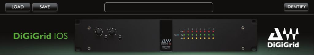 Top Bar At the top of each Control Panel page is a banner used to load and save device presets and to identify device hardware.