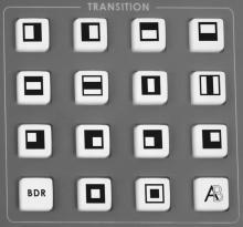 Keyboard Controls Video Transitions Transition Selection The SE-600 features 14 programmable wipe patterns and an A/B dissolve or fade.