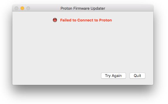 The most likely causes of this error are an incorrect IP address, your Proton is not powered on, your Proton isn t connected to