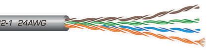 CABLE AND WIRES CAT 5E SOLID UNSHIELDED TWISTED PAIR (UTP) CABLE Cable Construction 24 American wire guage (AWG) (1/0.