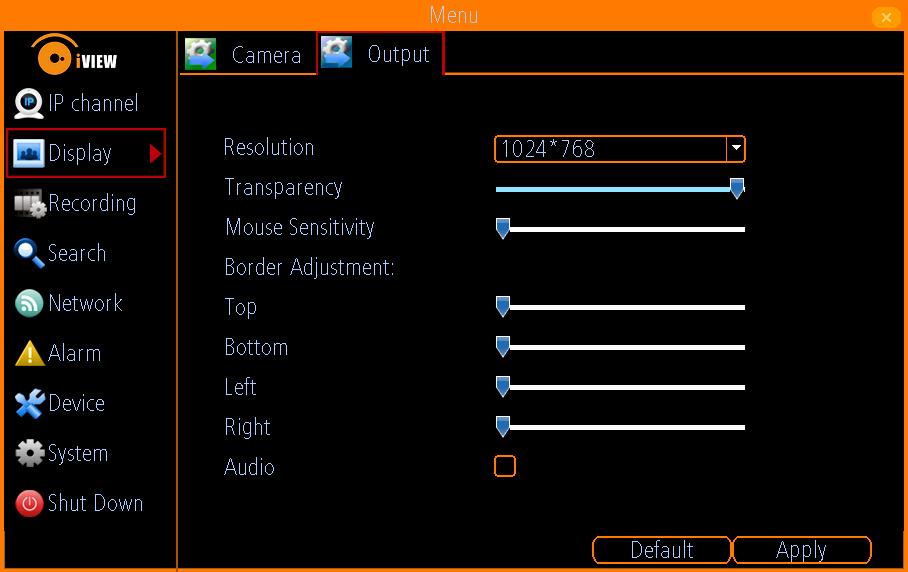 Image Settings: Gives you access to change camera image, including brightness, contrast, saturation and hue Mask: When checked, allows you to create, place and shape a privacy mask which obscures
