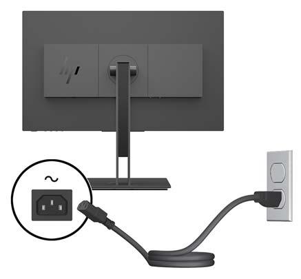 4. Connect the Type-B connector of the USB upstream cable to the USB upstream port on the rear of the monitor. Then connect the cable s Type-A connector to a USB downstream port on the source device.