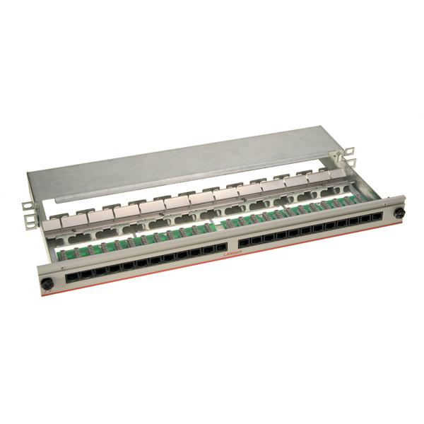 LANmark-5 Patch Panels Offers headroom to latest Category 5e standard Sliding mechanism version: easy access from front side and including marking strip Top connection version supplied with an