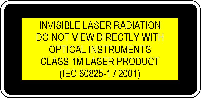 Safety Considerations Laser Safety Labels Laser class 1M label Figure 1 Class 1M Safety Label - Agilent 81480B/82B/ 81640B/42B/80B/82B/72B Figure 2 FDA Certification Label A sheet of laser safety