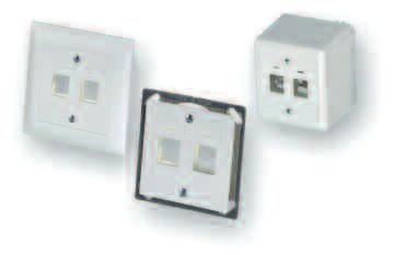 Swiss Installation Environments EDIZIOdue Compatible 2 Port Straight Universal Outlets/Faceplates Ediziodue compatible 2 port faceplates suitable for trunking, recessed or surface mounting Accepts