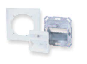 faceplates suitable for trunking, recessed or surface mounting Accepts all SL Series Jacks Large labeling field -X Color -1 pure white (RAL 9010) -4 black (RAL 9005) EDIZIOdue Compatible 2 Port