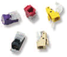 relief included UL listed Wiring pattern Cat. 6 RJ-45 Jacks Cat. 6 T568A/T568B 0-1375055-X Cat. 6 with dust cover T568A/T568B 0-1375187-X Cat. 5E RJ-45 Jacks Cat. 5E T568A/T568B 0-1375191-X Cat.