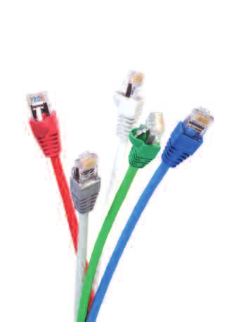 Catergory 5E according to ISO/IEC 11801 and EN 50173-1 4 Pair stranded U/UTP cable LSZH sheath Color-matched snagless boots Universal wiring Color white blue grey red green Y-1711091-X Y-1711094-X