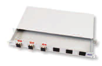 Patch Panels 1 U ST-Style, SC or LC Patch Panel for German Spoken Countries Fiber Optic Cabling 1 U, 19, metal Pre-installed adaptors Pre-installed dustcovers on unpopulated ports Alignment sleeve