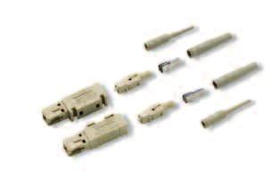 short, 3 mm, red 1-0501457-0 Buffer boot, 0,9 mm, black 0-5503628-2 SC Connector Kits Product Facts High performance pre-radiussed ferrules SC compatible JIS C-5973 Multimode or singlemode