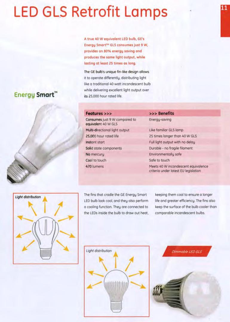 LED Incandescent Replacements OMNIDIRECTIONAL INCANDESCENT LAMPS: TARGET: GENERAL SERVICE INCANDESCENT LAMPS SHAPES: A, BT, P, PS, S, & T RECENT IMPROVEMENTS IN LIGHT OUTPUT & EFFICACY: SOME NOW