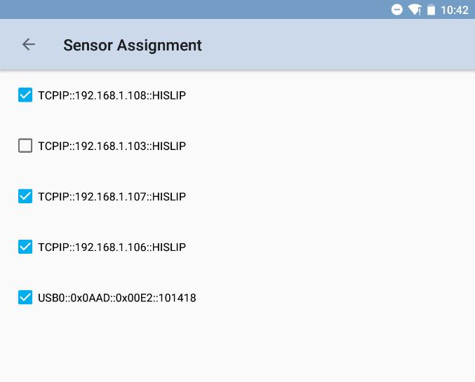 Assignment" dialog first. You can select up to 4 sensors simultaneously. Fig.