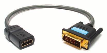 Matrix-2 DVI-D Female to HDMI Male Conversion Cable LENGTH M2-DFHM (2 copper Mylar foil + 2 tinned copper braids) direct gold-plated contacts DIGITAL VIDEO *DVI does NOT transmit audio signals.