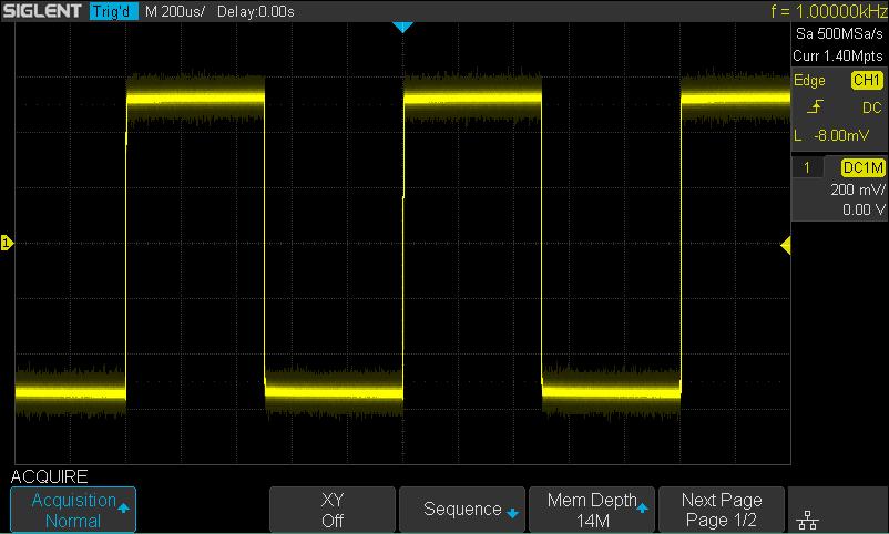 Average In this mode, the oscilloscope averages the waveforms from multiple samples to reduce the random noise of the input signal and improve the vertical resolution.