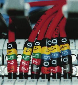 Markers are available as standard in international resistor colour code and yellow material marked in black.