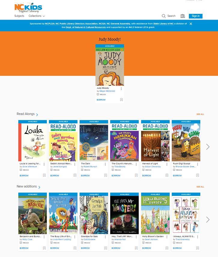 Presenting NC Kids Digital Library ebooks from the Dare County Library!