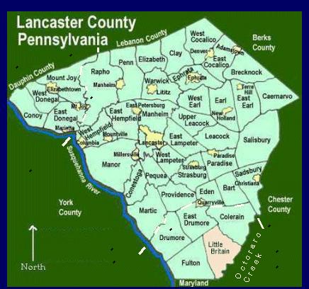 40 Fultons of N. A. Pedigree Figure 1.3.4-2 The current townships of Lancaster County, Pennsylvania.