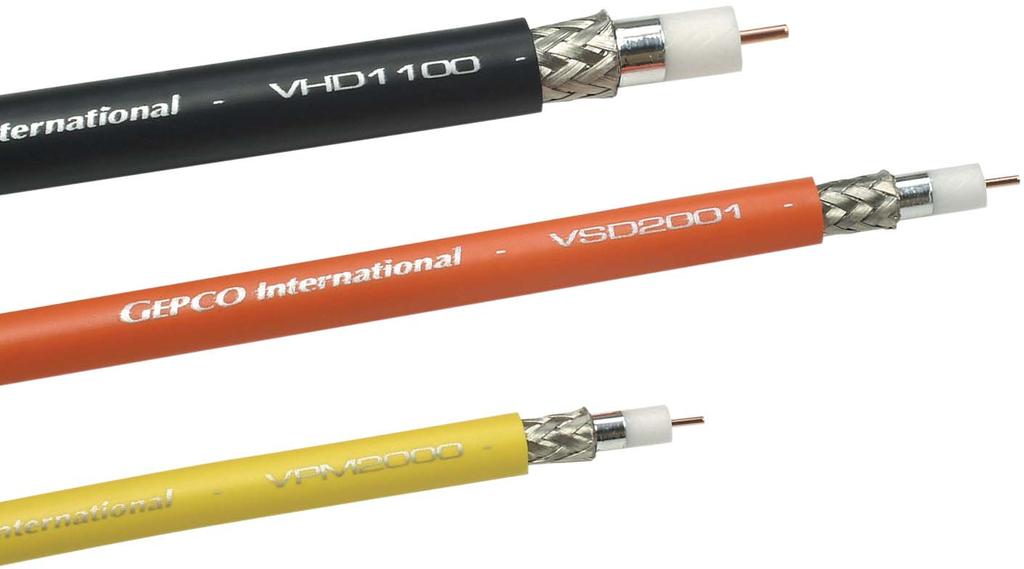 32 Video Cables High Definition SDI Coax Ultra-low Attenuation & Return Loss Precision 75S Impedance 3GHz Bandwidth for HDTV High Velocity of Propagation Gas-injected Foam Polyethylene or Teflon