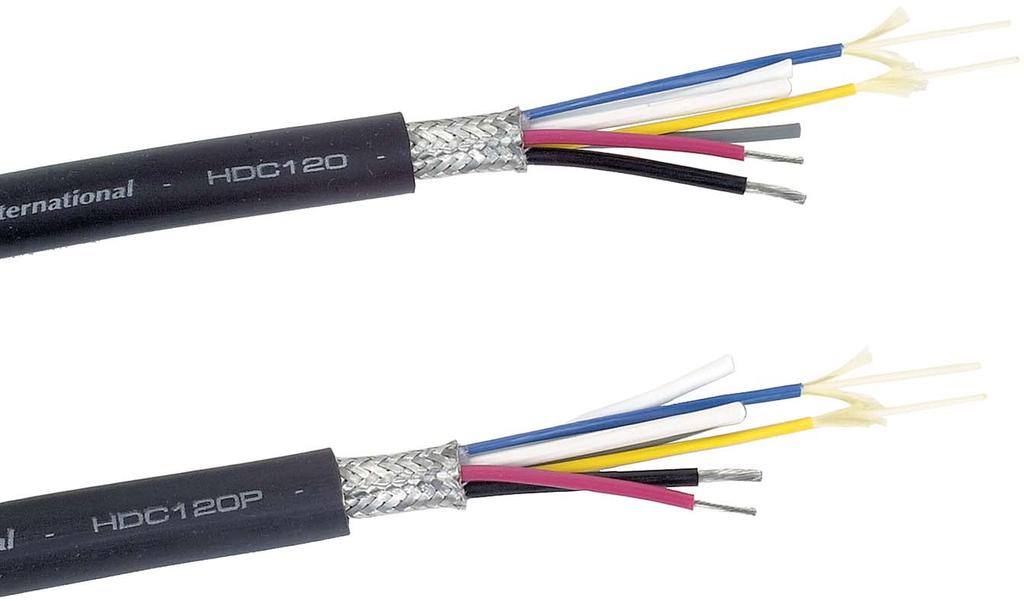 53 12mm Heavy-duty Hybrid Fiber Optic Ultra-low Attenuation SMPTE 311M Compliant Single Mode Optical Fibers with Kevlar & PVC Jackets Proprietary Fiber Coating for Increased Tensile Strength Four