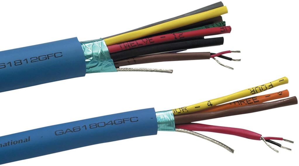 4 Analog Audio Cables Multi-pair: GEP-FLEX 22 Gage Low Attenuation & Crosstalk Flexible Easy to Terminate Polyethylene Dielectric Individually Shielded & Jacketed Pairs Color Coded & Alphanumeric