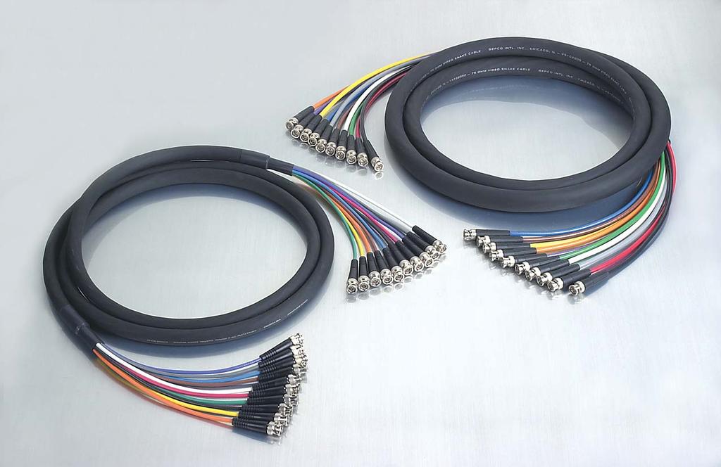 81 Ten-channel Video Flexible, All-weather Jacket HD RG6 or HD Miniature Size Versions Low Attenuation & Return Loss Precision 75S Impedance 3GHz Cable Bandwidth High Bandwidth BNC Connectors Rubber