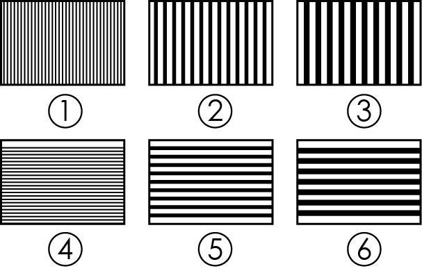 Black/White Lines The vertical patterns provide a quick way to check the color monitor s horizontal bandwidth and phase behavior.
