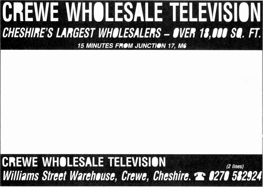 BARRY TV SERVICES WHOLESALE BUYING TV'S and VIDEO'S? THEN LOOK NO FURTHER QUALITY - QUANTITY AND A QUESTION OF PERSONAL SERVICE IS GREED.