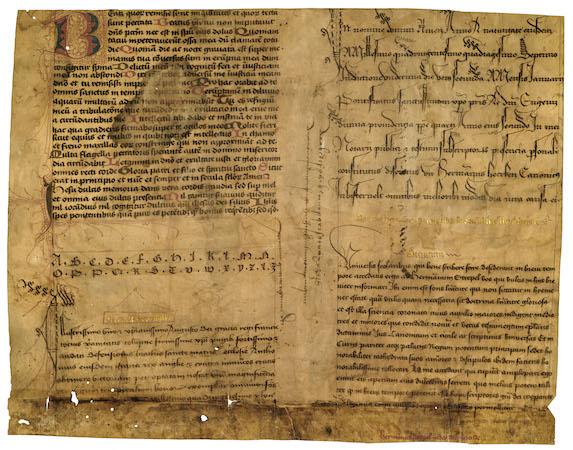 Advertisement sheet from Herman Strepel, professional scribe in Münster, The Hague, Royal Library, 76 D MS 45, c. 1447 Scribes also included advertisements in books they had copied for a client.