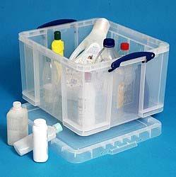 Really Useful Box 42L Clear storage box with handles. Note: Any identical product accepted. Please contact ICT.