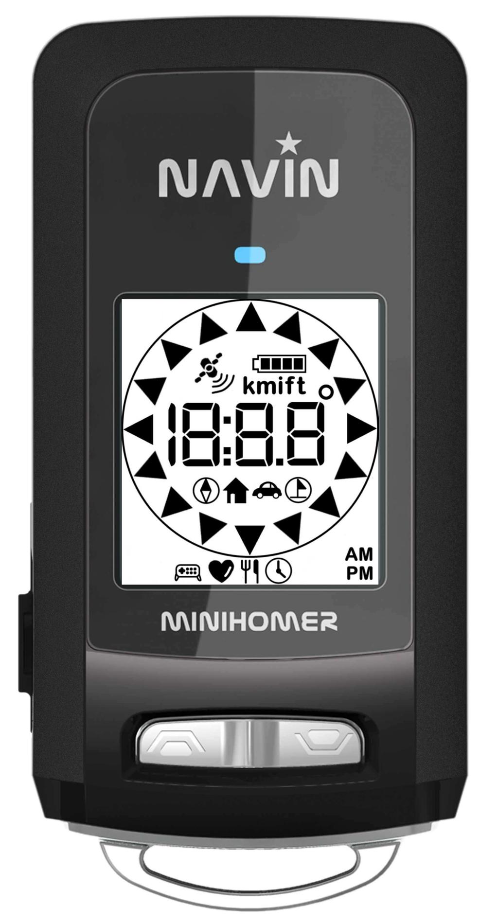 NAVIN minihomer is the world s easiest to use personal GPS navigation device that helps you find your way back to previously marked locations.