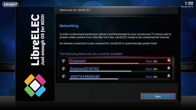 TV streamer in your network. Click Next. The following screen appears: 5.