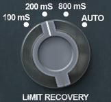 LIMIT RECOVERY Limiter release timing. Top Toolbar A / B Gives access to two different settings, for quick comparison. The selected memory appears in blue.