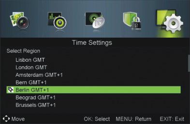Sleep Timer Set timer for the TV to turn off automatically. Press button to select Sleep Timer, press button to select.