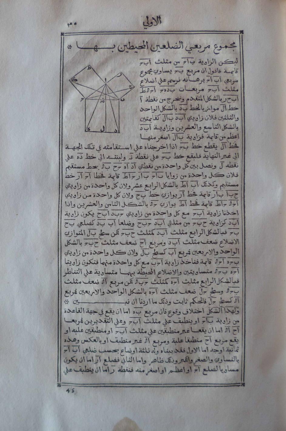 (Collection Witkam, Leiden) It s far from certain that the two editions of Tusi s redaction of the Arabic Euclid have a direct relationship, but it cannot be excluded either.