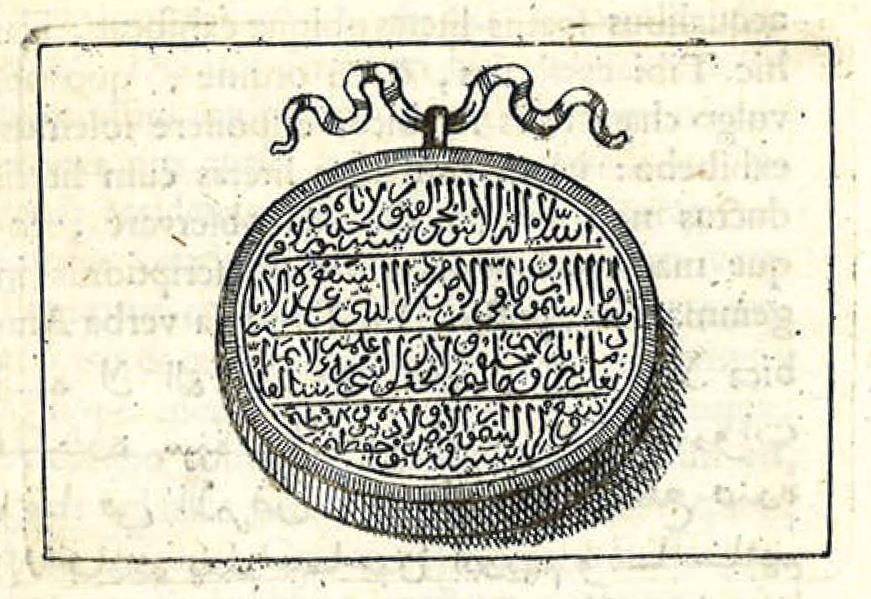 Aesthetics: Manuscript and typography Above: an Islamic seal from the cabinet of rarities of Jacob de Bary, Amsterdam, reproduced by copper engraving.