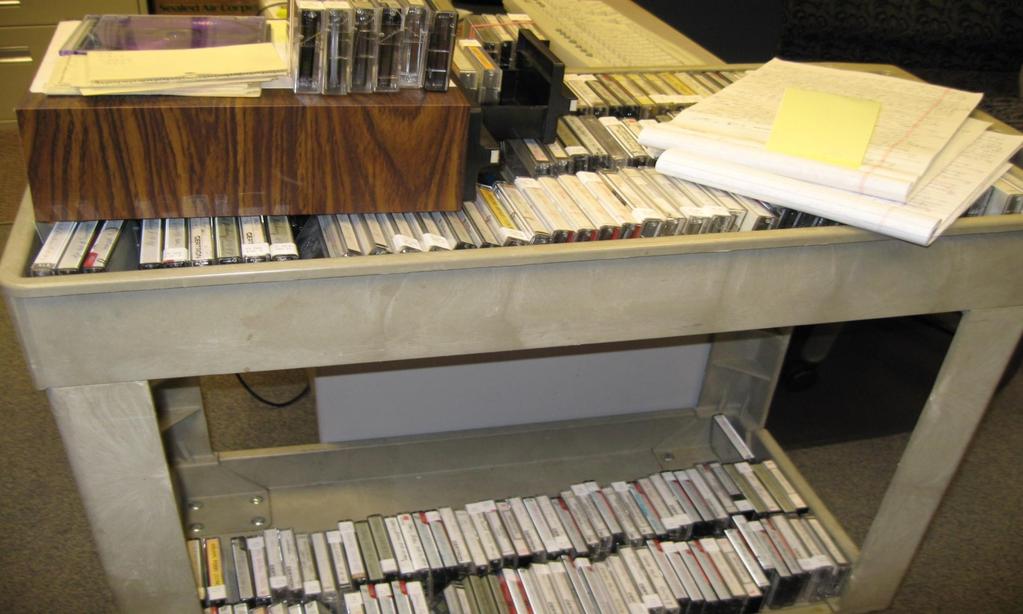This cart contains the taped interviews of many of the pioneers of CEBAF and other scientists