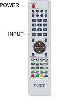 [The power indicator changes from green to red] Selection of Input Mode - Press the Input (AV/TV) button to display the signal source menu.